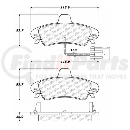 Centric 100.08430 Disc Brake Pad Set OEM Brake Pads