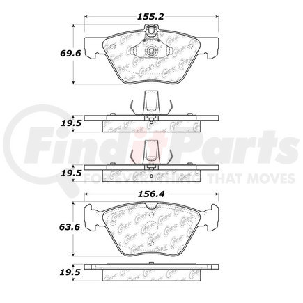 Centric 100.08130 Disc Brake Pad Set OEM Brake Pads