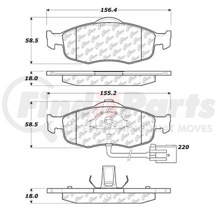 100.07640 by CENTRIC - Posi Quiet Ceramic Brake Pads with Shims and Hardware