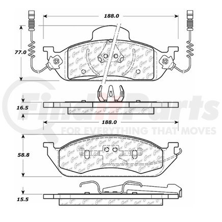100.07210 by CENTRIC - Posi Quiet Ceramic Brake Pads with Shims and Hardware