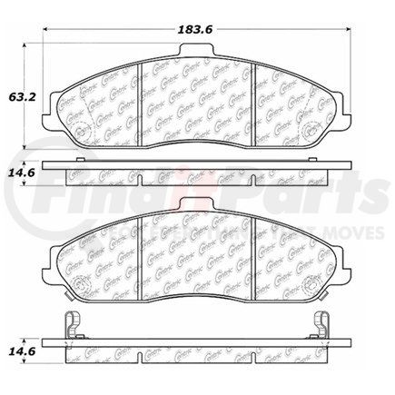 Centric 100.07000 Disc Brake Pad Set Posi Quiet Ceramic Brake Pads with Shims and Hardware