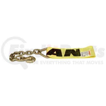 48922-17 by ANCRA - Winch Strap - 3 in. x 33 in. Fixed End Strap, Polyester, with Chain Anchor and Loop End