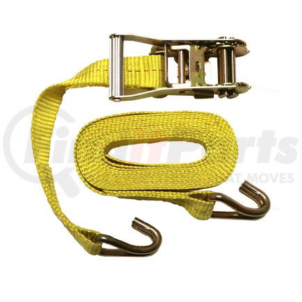SL102 by ANCRA - Ratchet Tie Down Strap - 2 Pack, Yellow, Polyester, 1.5 in. x 192 in., with J-Hooks