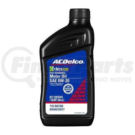 10-9236 by ACDELCO - Dexos 1™ GM Approved-Gen 2 Engine Oil, SAE 0W-20, API SP, Full Synthetic, 1 Quart