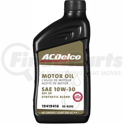 10-9292 by ACDELCO - Professional™ Engine Oil - SAE 10W-30, API SN, Synthetic Blend, 1 Quart