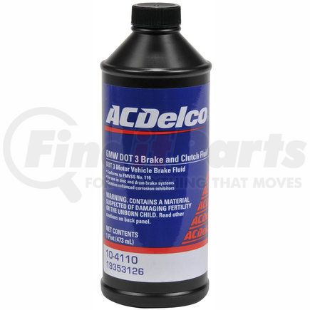 10-4110 by ACDELCO - DOT 3 Hydraulic Brake Fluid - 16 oz
