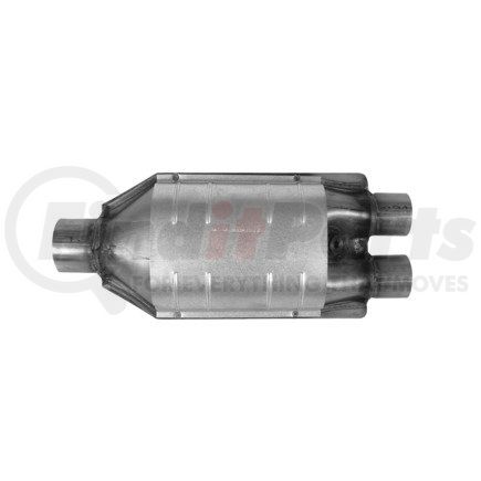 603240 by ANSA - Federal / EPA Catalytic Converter - Universal Pre-OBDII Medium Duty - 2 x 2.00" ID Necks / 2.50" ID Neck; Oval; 5.9L / 5500; O2 Port: 1 - Center