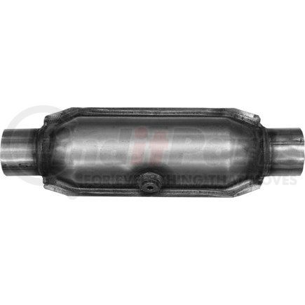 608316 by ANSA - Federal / EPA Catalytic Converter - Universal OBDII - 2.50" ID Neck / 2.50" ID Neck; Round; 5.9L / 6250; O2 Port: 1 - Pass. side