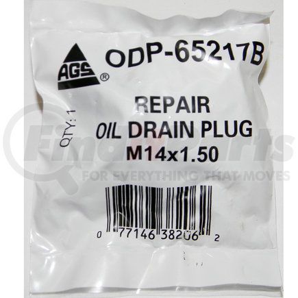 ODP-65217B by AGS COMPANY - Accufit Oil Drain Repair Plug M14x1.5 Oversize, 1 per Bag