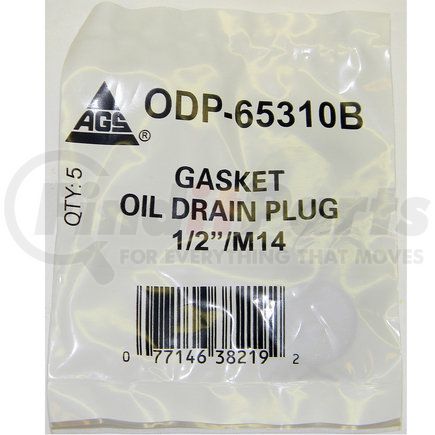 ODP-65310B by AGS COMPANY - Accufit Oil Drain Plug Gasket Oversize/Crush 1/2in/M14, 5 per Bag