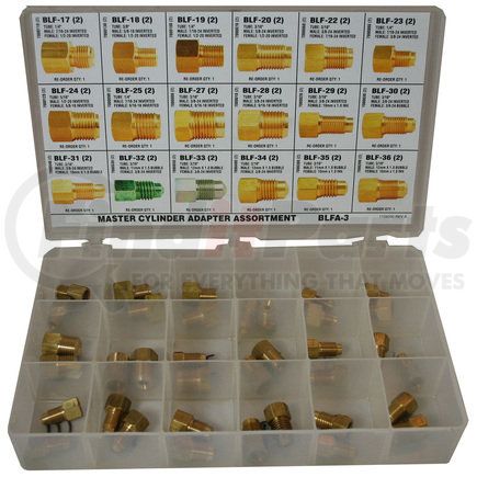 BLFA-3 by AGS COMPANY - Master Cylinder Adapter Fitting Assortment, 18 SKU, BLFA-3