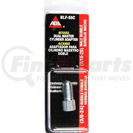 BLF-55C by AGS COMPANY - Steel Adapter, Female(3/8-24 Bubble), Male(7/16-20 Bubble), 1/card