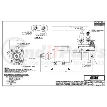 02-460-602 by MICO - Boosted Tandem Straight Bore Master Cylinder - Hydraulic Oil Type, 1.75" Bore Dia.