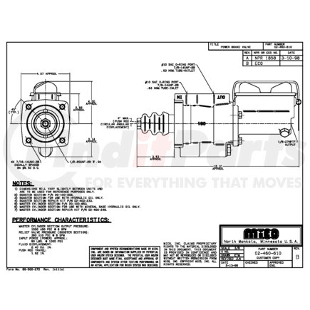 02-460-610 by MICO - Brake Master Cylinder - Hydraulic Oil Type