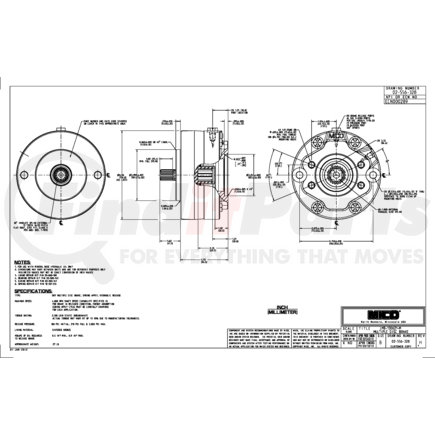 02-556-328 by MICO - LMB-130621-M Multiple Disc Brake - Hydraulic Oil Type, 13 Tooth Spline, 5-3/4" Bolt Circle