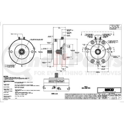 02-556-398 by MICO - LMB-131315-BP Multiple Disc Brake with Pressure Override - Hydraulic Oil Type, 13 Tooth Spline, 5-3/4" Bolt Circle