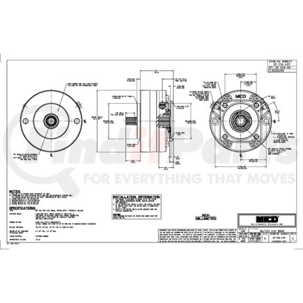 02-556-402 by MICO - Multiple Disc Brake - Hydraulic Oil Type, 13 Tooth Spline, 5-3/4" Bolt Circle