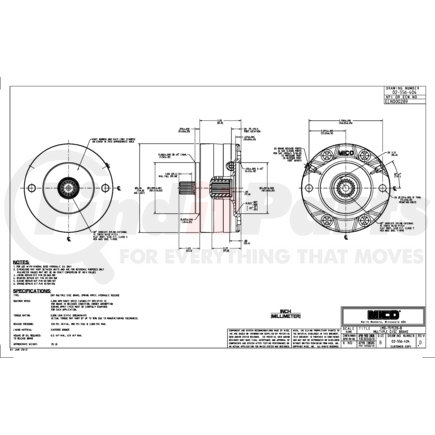 02-556-404 by MICO - LMB-151528-B Multiple Disc Brake - Hydraulic Oil Type, 15 Tooth Spline, 5-3/4" Bolt Circle