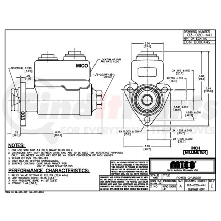 03-020-441 by MICO - Brake Master Cylinder