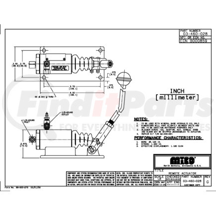 03-460-028 by MICO - Actuator Only - for Complete Assembly 03-460-028, Hydraulic Oil Type