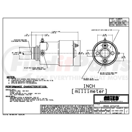 03-460-256 by MICO - Brake Actuator - Hydraulic Oil Type