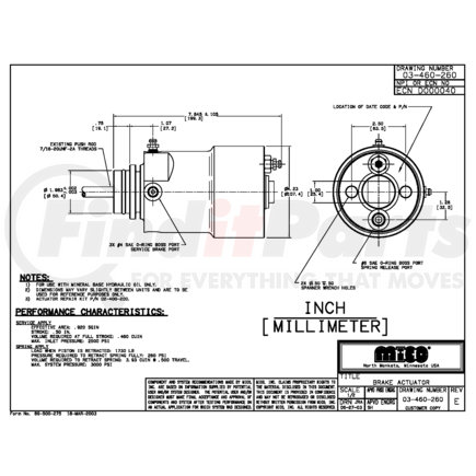 03-460-260 by MICO - Brake Actuator - Hydraulic Oil Type