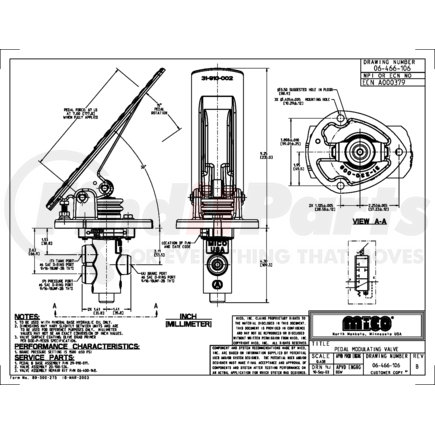 06-466-106 by MICO - Pedal Actuated Modulating Valve - 1500 PSI