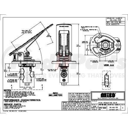 06-466-108 by MICO - Pedal Actuated Modulating Valve - 2000 PSI