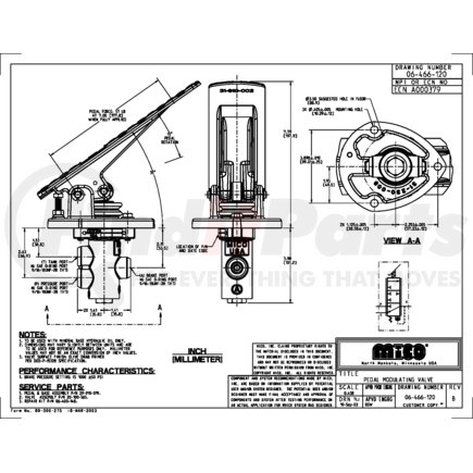 06-466-120 by MICO - Pedal Actuated Modulating Valve - 1000 PSI