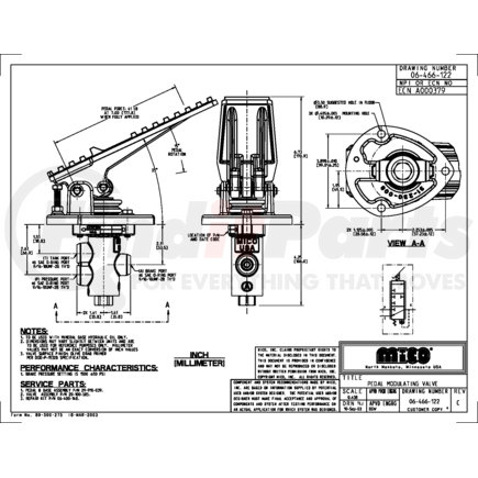 06-466-122 by MICO - Pedal Actuated Modulating Valve - 1500 PSI