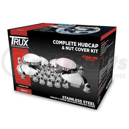 THUB-C3 by TRUX - Wheel Accessories - Hub Cap Kit, Front & Rear, Stainless Steel