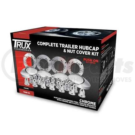 THUB-C5 by TRUX - Wheel Accessories - Hub Cap Kit, Chrome, Metal, for Trailers