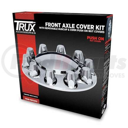THUB-FRP33PO by TRUX - Wheel Accessories - Hub Cover, Front, Chrome, Plastic, with 33mm Push-On Nut Covers