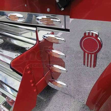TRUX TK-1113 Hood Trim Hood Battery Box Filler Panel, with 8 Slotted Light Holes, for 1997+ Kenworth W900L