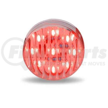 TLED-2TR by TRUX - Marker Light, 2" Round, Clear Ribbed Red, LED (9 Diodes)