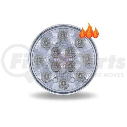 TLED-412HCR by TRUX - Stop, Turn, Tail Light, Heated, 4", LED, Round, Clear Lens, Red Diodes