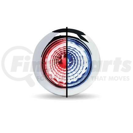 TLED-BX1RB by TRUX - Mini Button, Dual Revolution, Red/Blue, LED, with Reflector & Silicone Locking Ring (1 Diode)