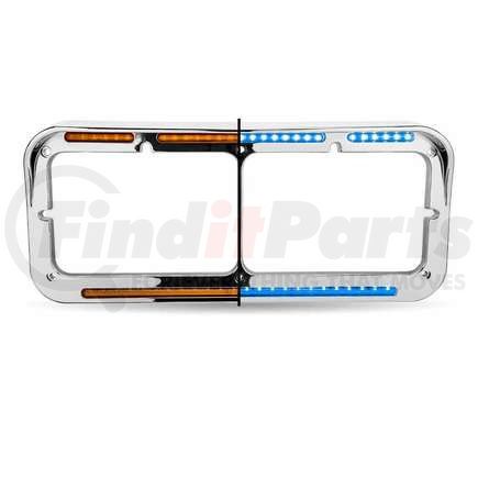 TLED-FX106 by TRUX - Headlight Bezel, Universal, Rectangular, Flatline, Dual, Amber/Blue