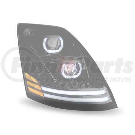 TLED-H20 by TRUX - LED Projector Headlight, Assembly, RH, Black, for Volvo VNL
