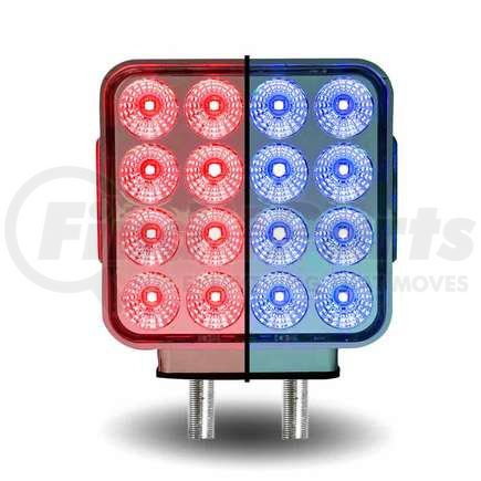 TLED-SDXB by TRUX - Dual Revolution, Double Face, Double Post, Square, LED, Amber/Red/Blue (44 Diodes)