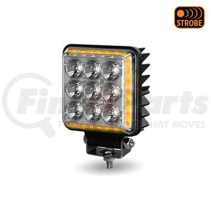 TLED-U118 by TRUX - Work Light, Next Generation, Universal, White, Square, with 360° Side Diodes & Amber Strobe (33 Diodes), 4000 Lumens