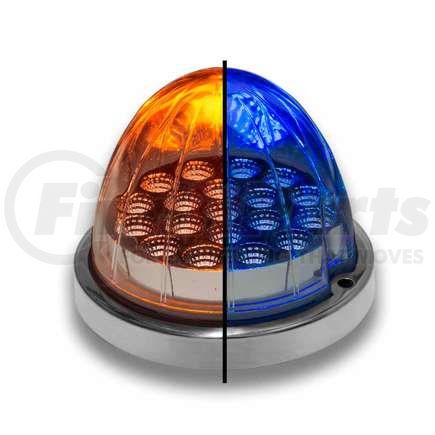 TLED-WXAB by TRUX - Watermelon LED Light, Dual Revolution, Amber/Blue, with Reflector Cup & Lock Ring (19 Diodes)