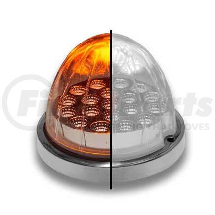 TLED-WXAW by TRUX - Watermelon LED Light, Dual Revolution, Amber/White, with Reflector Cup & Lock Ring (19 Diodes)