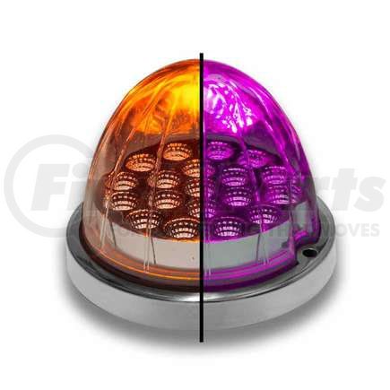 TLED-WXAP by TRUX - Watermelon LED Light, Dual Revolution, Amber/Purple, with Reflector Cup & Lock Ring (19 Diodes)