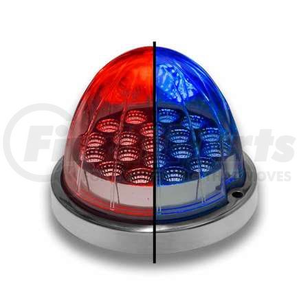 TLED-WXRB by TRUX - Watermelon LED Light, Dual Revolution, Red/Blue, with Reflector Cup & Lock Ring (19 Diodes)