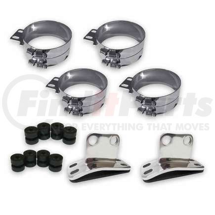 TSK5K. by TRUX - Exhaust Clamp, 5", Lower Bracket and Bushings Kit