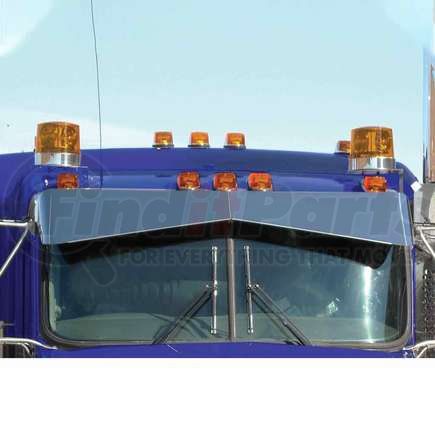 TSUN-K6 by TRUX - Sunvisor, 13", Boltless, Bowtie Curved Glass, for 1995+ Kenworth W900