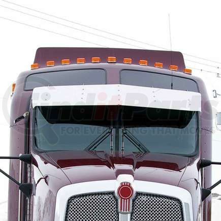 TSUN-K13 by TRUX - Sunvisor, 12", with 5 Slotted Light Holes, for Kenworth T660, Replaces OEM Visor