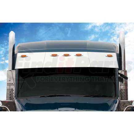 TSUN-K49 by TRUX - Sunvisor, 15.5”, Blind Mount, for Mid-Roof & Stand-Up Roofs, with 5 Slotted Light Holes, for Kenworth