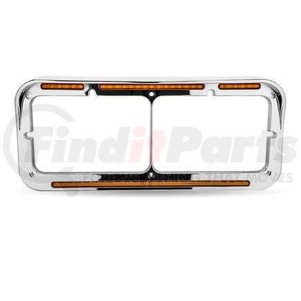 TU-1029 by TRUX - Headlight Bezel, Universal, Rectangular, Flatline, Clear Amber